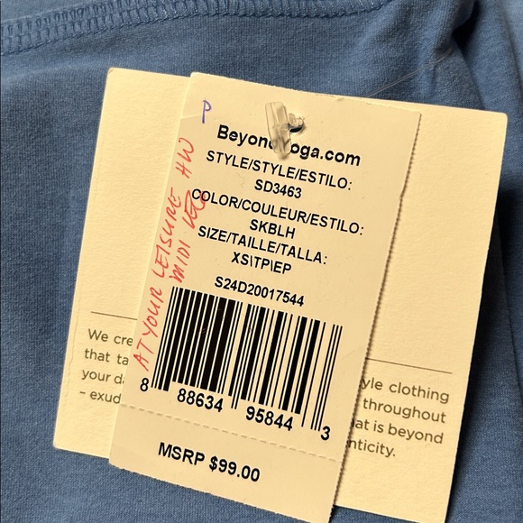 Beyond yoga at your leisure high waisted midi legging sky blue heather - Picture 3 of 3